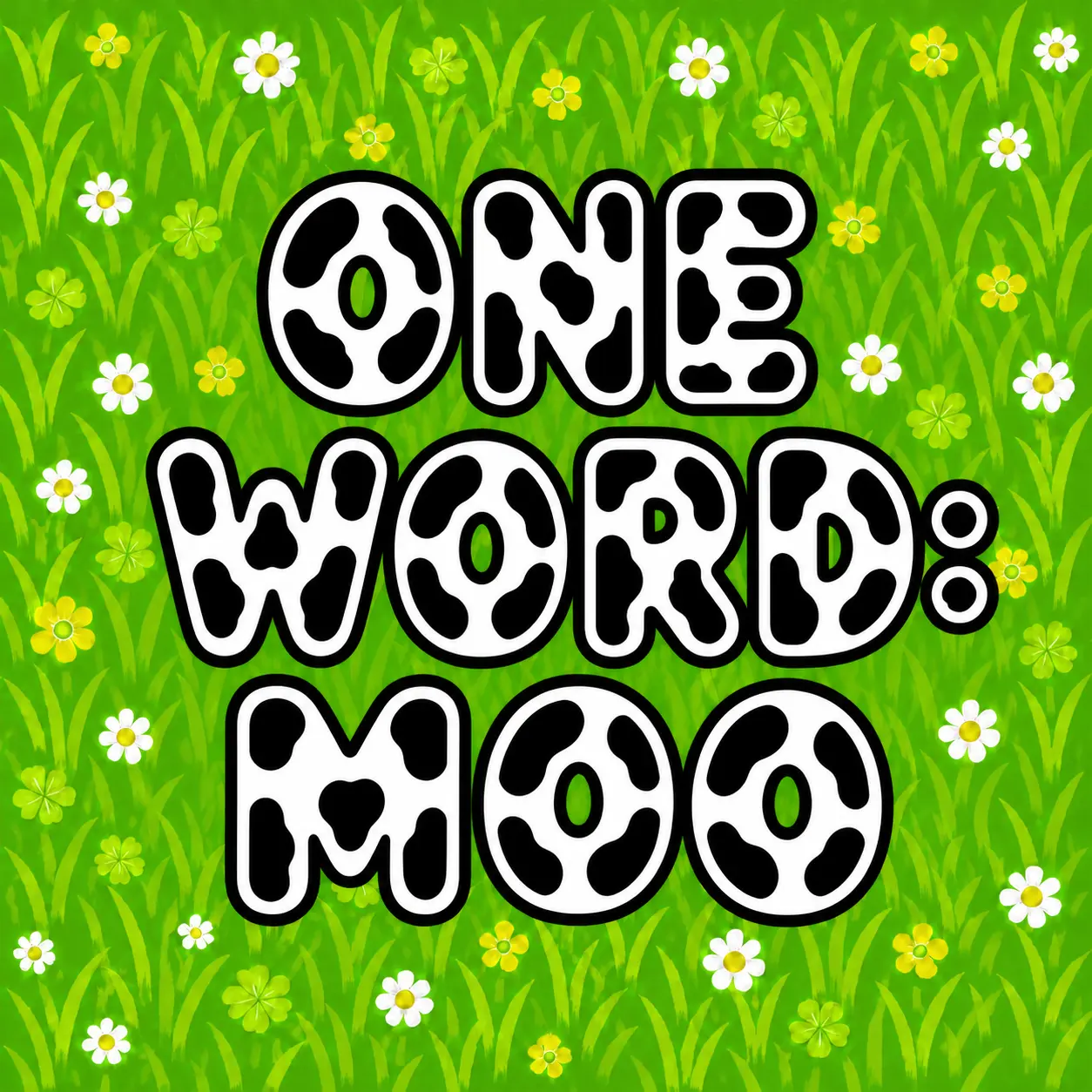 One Word: Moo cover art by Neural Nets and Pretty Patterns